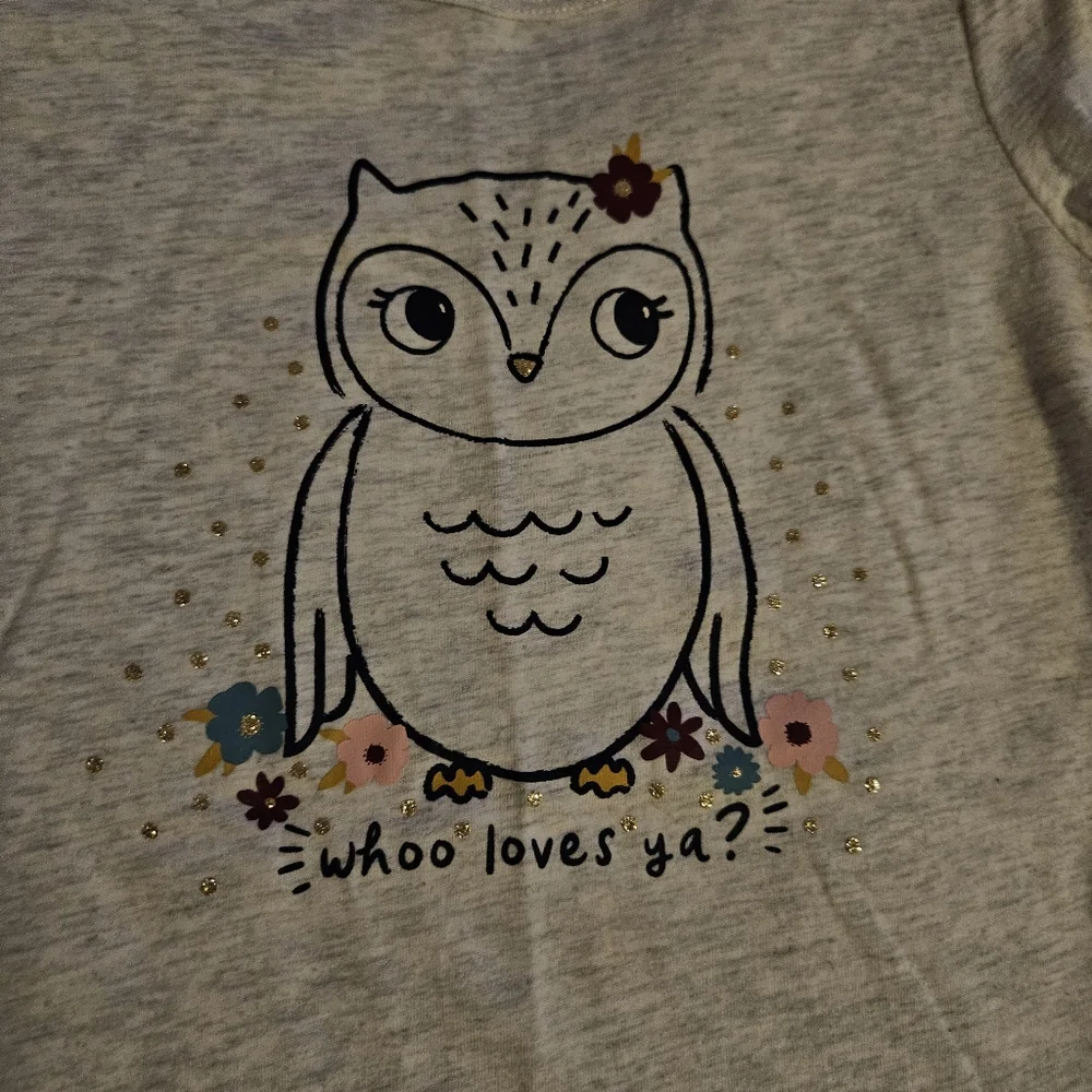 Grey Longsleeve Owl Top